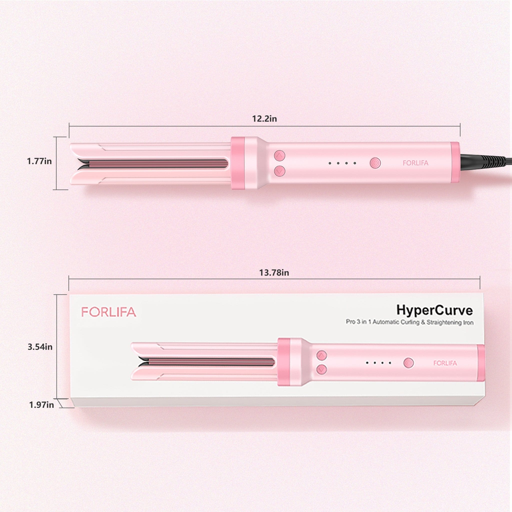 FORLIFA 3 in 1 Automatic Curling & Straightening Iron Pro HyperCurve