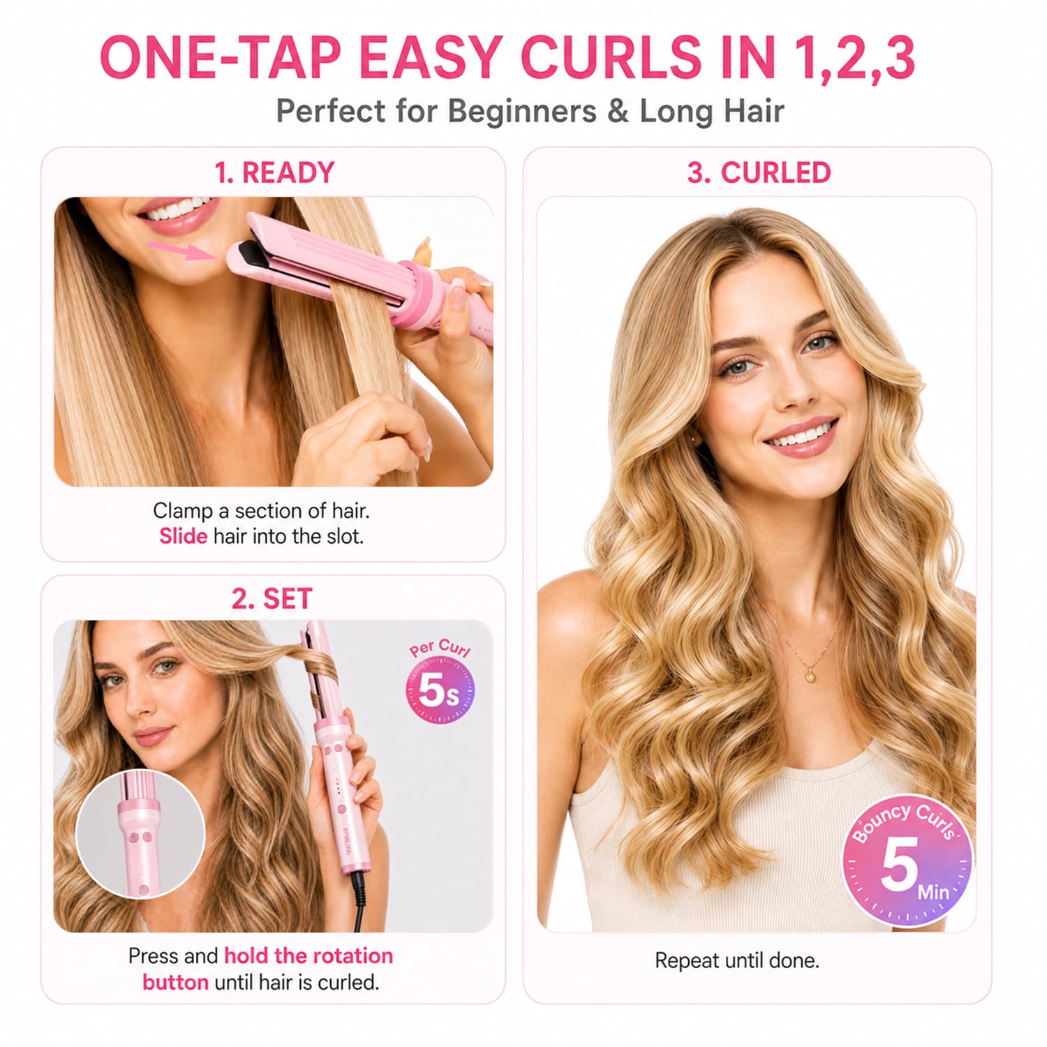 Pro HyperCurve — 3-in-1 Auto Curler & Styler - FORLIFA